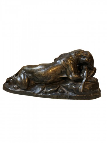 Antoine-Louis Barye (1795-1875), léopard et lièvre