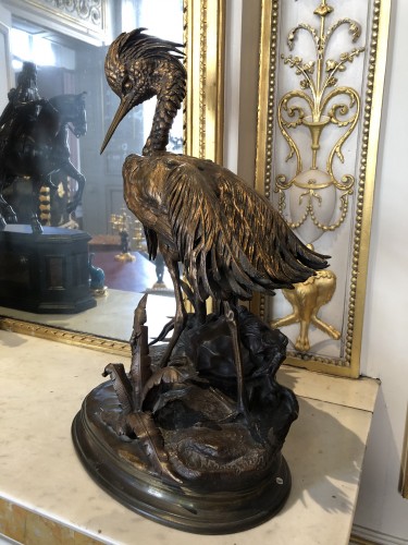 Antiquités - Grèbe huppé de Jules Moigniez (1835-1894)