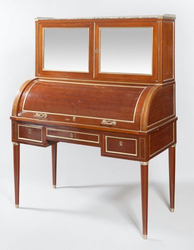 Furniture  - A Louis XVI mahogany cylinder desk