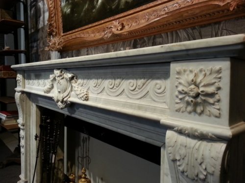 A Louis XVI style marble firemantle - 