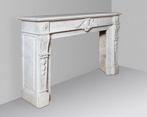  - A Louis XVI style marble firemantle