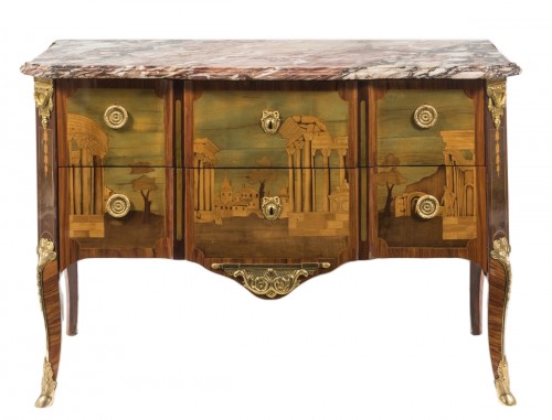 Commode à deux rangs de tiroirs d’époque Transition