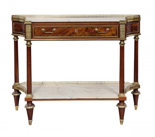 Console desserte en acajou d'époque Louis XVI