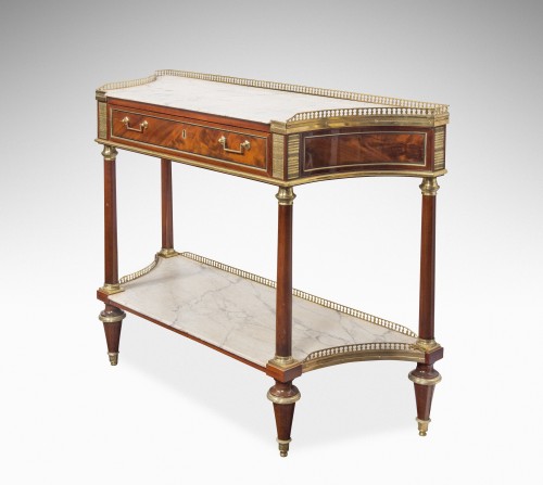 Console desserte en acajou d'époque Louis XVI - Mobilier Style Louis XVI