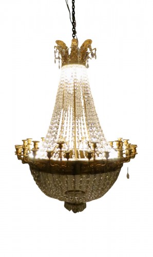 A Charles X style chandelier with thirty-six lights