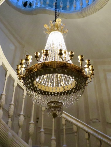 Lighting  - A Charles X style chandelier with thirty-six lights