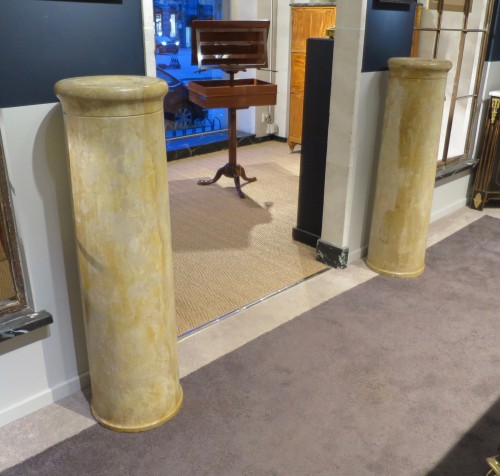 Antiquités - Pair of marble columns Italy 18th century