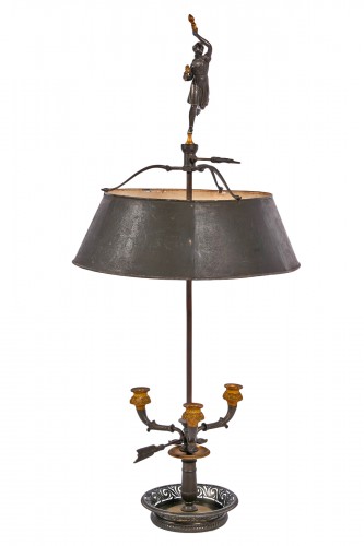 Bouillotte lamp with antique draped woman