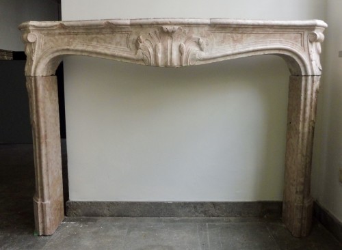 18th century - Louis XV pink marble mantelpiece