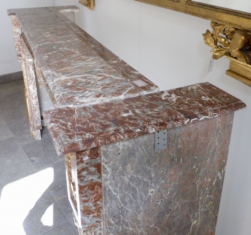 19th century sculpted and gilded marble fire mantle - Architectural & Garden Style 
