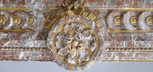 Architectural & Garden  - 19th century sculpted and gilded marble fire mantle