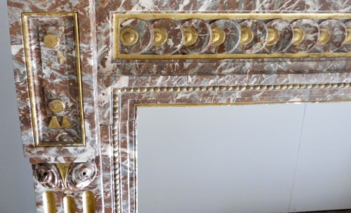  - 19th century sculpted and gilded marble fire mantle