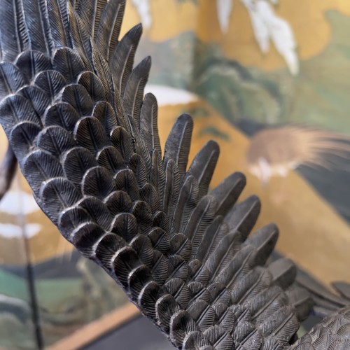Antiquités - Aigle et serpent en bronze, Japon époque Meiji
