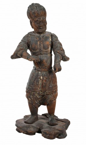 Large wood Carving, Japan Héian period 794 - 1185 - Asian Works of Art Style 