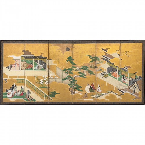 Paravent à 6 feuilles, Japon époque Edo début 18e - Arts d