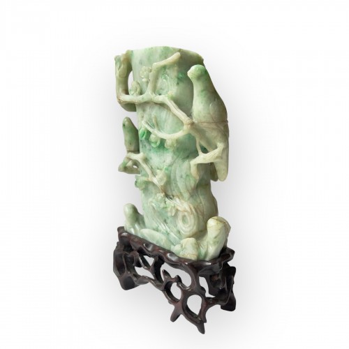 Pot à pinceaux en jade sculpté, Chine dynastie Qing - Arts d