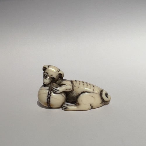 Antiquités - Netsuké représentant un chien, époque Edo, début 19e
