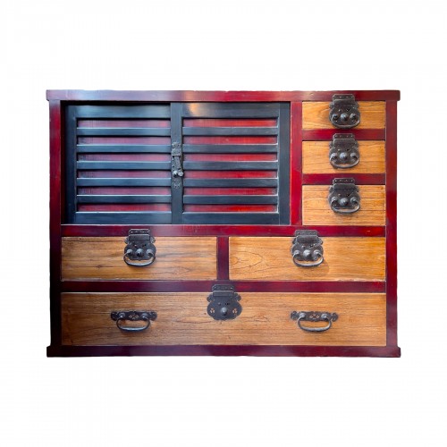 Coffre de marchand Choba Dansu, Japon  période Meiji 19e siècle