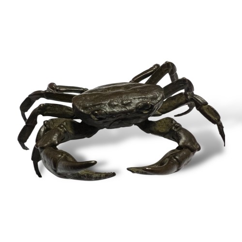 Crabe articulé en bronze signé Yasunoke, Japon vers 1900 - Arts d