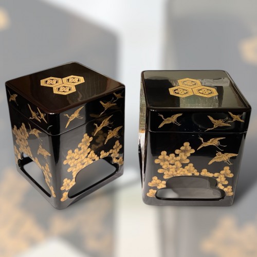 Asian Works of Art  - Pair of Large Lacquer Boxes, Japan circa 1900-1920