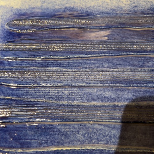 Miyanaga Rikichi, Miyanaga Tozan III,  plaque de Porcelaine intitulée Le Corridor bleu 1992 - Cristina Ortega & Michel Dermigny