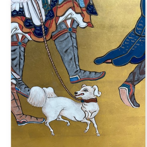 Paravent à deux feuilles, Les marchands Chinois, Japon époque Edo - Cristina Ortega & Michel Dermigny