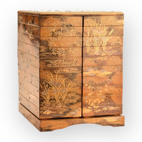 Suzuribako à 20 cases, Japon époque Edo 18e siècle - Arts d