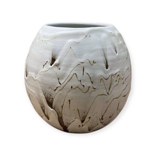 Ceramic Vase, Snow, Morinobu Kimura, born in 1932
