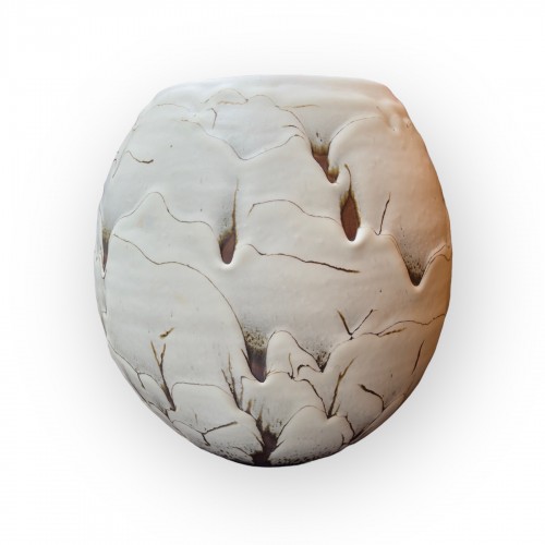 Ceramic Vase, Snow, Morinobu Kimura, born in 1932 - Asian Works of Art Style 