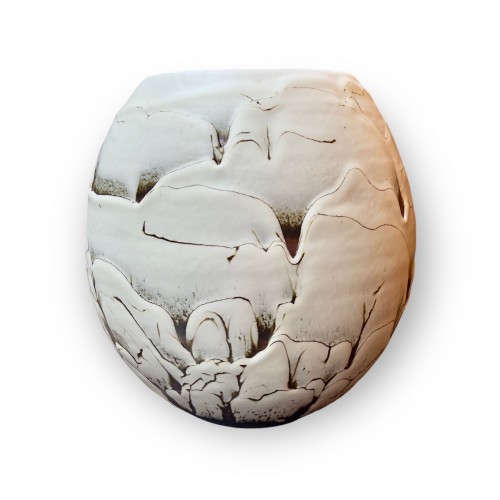 Asian Works of Art  - Ceramic Vase, Snow, Morinobu Kimura, born in 1932