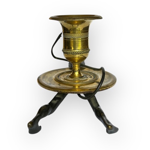 Antiquités - Portable candlestick, Demon, Bronze, 19th century 