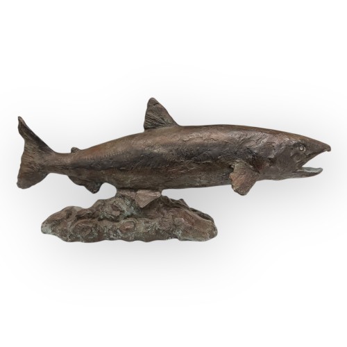 Sculpture Sculpture en Bronze - Paire de saumons en bronze, 1968— Saka Tand? (1920-1998)