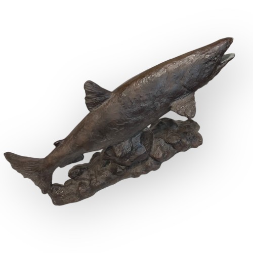 Antiquités - Paire de saumons en bronze, 1968— Saka Tand? (1920-1998)