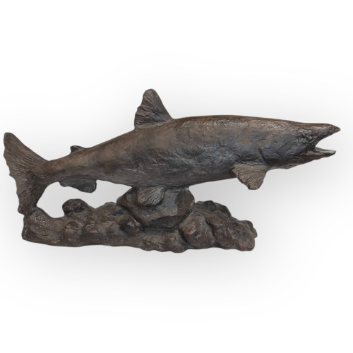 Antiquités - Paire de saumons en bronze, 1968— Saka Tand? (1920-1998)