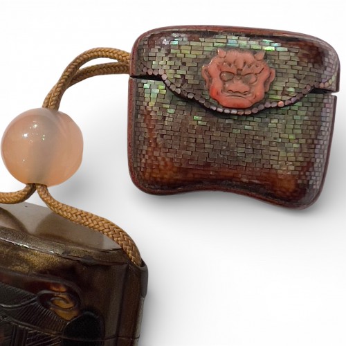 inro, late 17th–early 18th century, with four compartments and a lacquered lid. - 