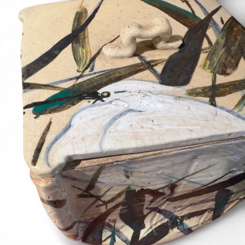 Mizusashi à l'Aigrette, Kenzan, attr à Miura Kenya (Kenzan VI), Japon 19e siècle - 