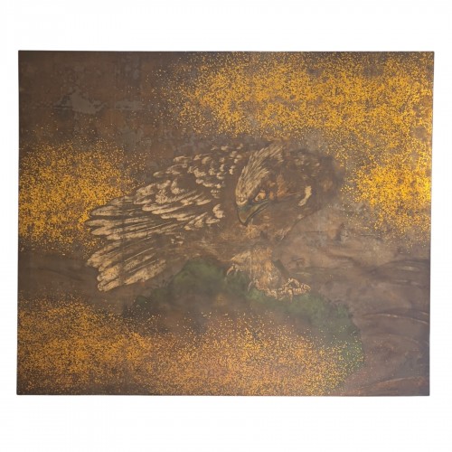 Majestic Eagle on a Gold-Sprinkled Ground Soga School late Momoyama / earl