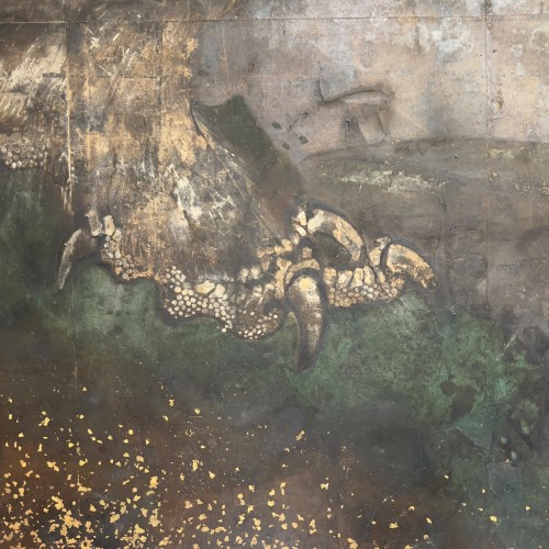 Majestic Eagle on a Gold-Sprinkled Ground Soga School late Momoyama / earl - 