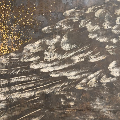 17th century - Majestic Eagle on a Gold-Sprinkled Ground Soga School late Momoyama / earl