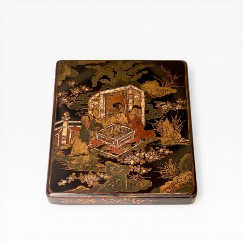 Asian Works of Art  - Ryukyu lacquer ensemble with Chinese literati subjects, Momoyama circa 1600
