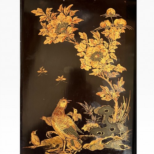 17th century - Ryukyu lacquer ensemble with Chinese literati subjects, Momoyama circa 1600