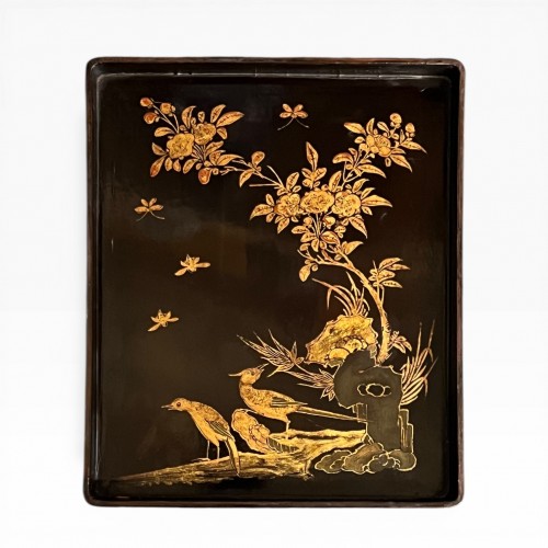  - Ryukyu lacquer ensemble with Chinese literati subjects, Momoyama circa 1600