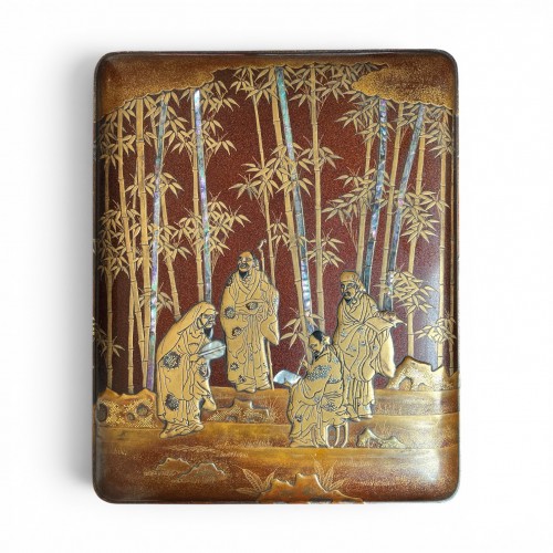 Bunko and Suzuribako, 7 Scholars in the bamboo grove, Japan 19th century  - Asian Works of Art Style 