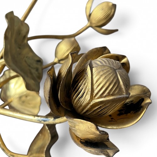 19th century - Set of joka Buddhist temple flowers in carved and gilded wood Japan 19th century