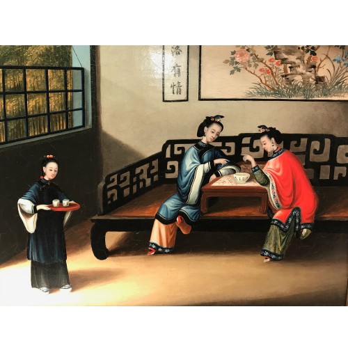 YOUQUA (attribué à, vers 1850) - Scène quotidienne de la vie en Chine - Arts d