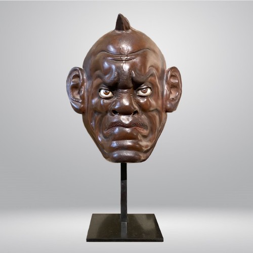 Asian Works of Art  - Ikki ningyo face mask, Japan, Meiji period 19th century