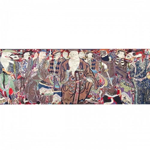 China, large  Wall hanging with scene from an opera, 19th century