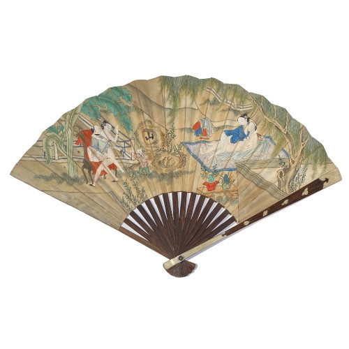 China, erotic fan, 19th century.