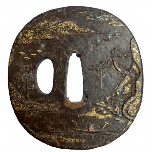 Asian Works of Art  - Tsuba,  signe d by Jakushi, Japan, 19th century