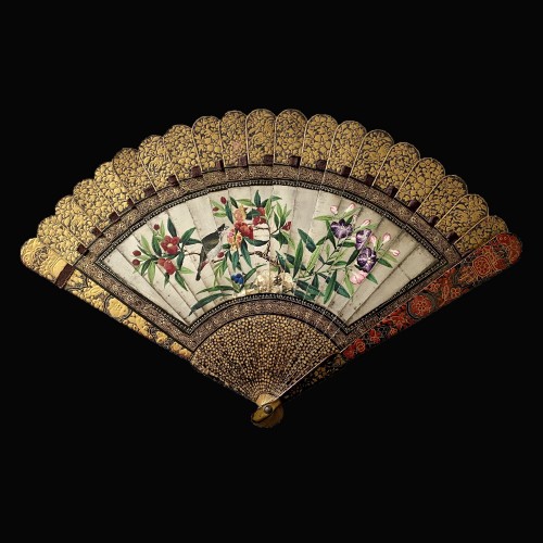 China, lacquer fan, Daoguang period, circa 1820/30 - Asian Works of Art Style 